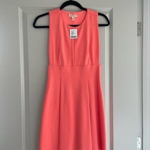 Silence + Noise Vibrant Coral Midi Dress